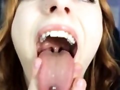 Red head with an incredible tongue