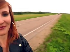 Jeny peds sicks Public Nudity On The Road