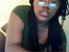 Sweet Ebony Girl With Glasses Loves Being Watched While Ple