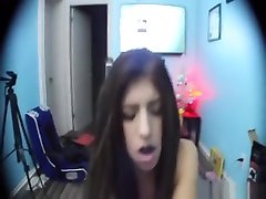 Skinny brunette girlfriend stuffed hard in the pussy at home