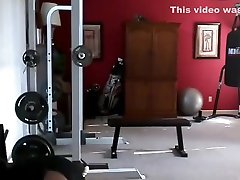 Hot alone stepsis in room post workout pussy play and squirting