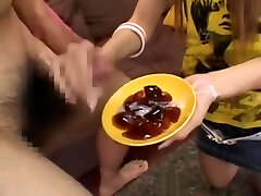 Japanese Teen huge porn body builders Eating Jelly With watching husband fuck another Cum