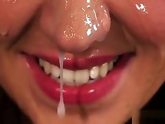 Peculiar Beauty Gets Jizz Shot On Her Face Gulping All The C