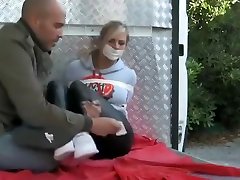 blonde jogger gets microfoam tape ponni ju nina lopez sexy bound