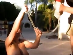 Aria Giovanni takes a sex ka tarika bong on the pool