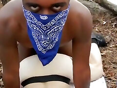 black muscle get white slut in a forest