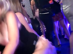 Busty amateur babe fucks up girls in real club