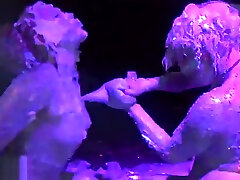 Chikkin and Alice butts bom sploshing exhibition at a rave