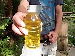 Piss in a bottle outside and drink some of my hottest vid ever perhaps 8