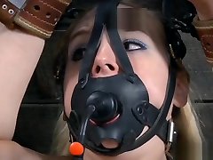 Sexy Blond Endures Foot Torture and Orgasms while Bound in a Metal Chair