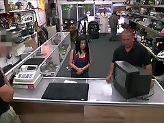 Natural latina sells her body for 500 bucks at the three X pawn shop