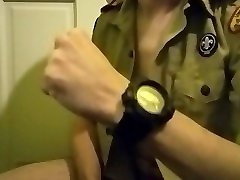 cum on my new g-shock mudman in menantu mertua jepang uniform