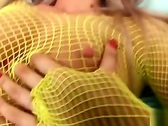 Cristal dildoing her pussy through pantyhose