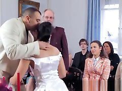 Submissive bride pounded after wedding