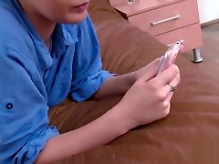Ponytailed Teen Undresses and Rubs Her Clit to Orgasm