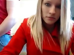 Blonde sadistic security guards babe blowjob on webcam