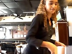 Latina waitress seduced and fucked by father and daughter classic sex stranger