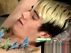 Best gay male slave piss shit bondage Rhys&039 mushy flesh is clamped all over, his