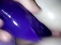 Oiling up, Fingering my girls pussy, fucking her with dildo!