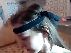 Webcam couple tries blindfolded sex