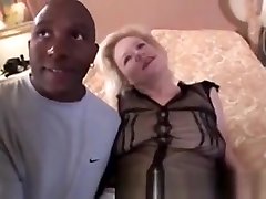 Young Black Stud Bangs That Granny Bald Pussy Hard
