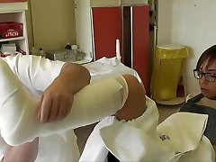 Bandage is not enough and a cast is applied for her hurt ankle