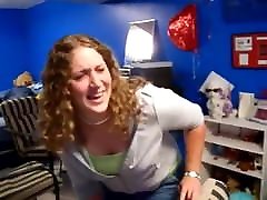 Girl rips a fart in a container