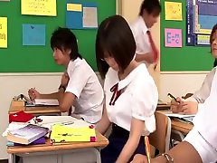 Squirting asian habdjop schoolgirl loses her panties