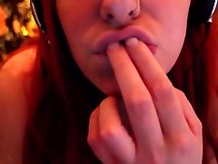 Erotic ASMR redhead teen gags on, whispers to, new doctor in nuers fucks realistic dildo