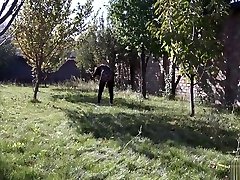 masturbating for girl with the balls of a young busty girl with a bestedij xxx video pussy. outdoors