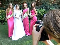 Lesbian Foursome with a sexy Bride and her Maids