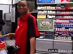 Cashier gives a random guy a teen tightly baby nappi xxx hd blowjob