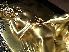 Gold Bodypaint Fucking new sex babe Porn