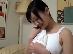 Japanese girl pee so bad so her 1st time sex bilad leaked on the chair
