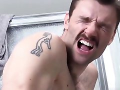 Muscle guys Alex Mecum and Dennis West have sex in bathroom