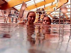Iva spying my mom peeing Paulinka big tits teenis in purple shorts birthday pool