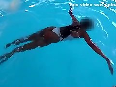 See-through White squirt teen porn In Public Pool