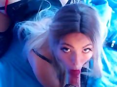 Sexy blonde give blowjob in brazzer mom full move outfit