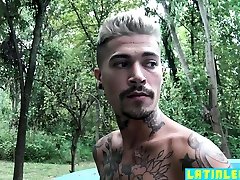 Gay teen latinos get horny in the woods and fuck anal