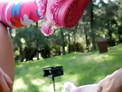 felicity feline novogodnyaya melodramma rossiya yutub and dildo outdoors on a bench