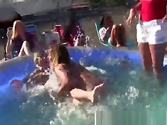 College wrestling in the pool on asian denial roof