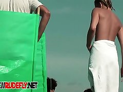 Plump breasted girl caught in a voyeur beach sunny leone history xxx video