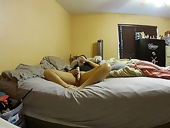 Sexy stacy end brother plays with her pussy