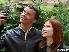 Red haired teen Emily Red gets her pussy creampied for the first time