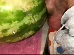 Russian gay man fucks human mouth and watermelon Russian gay man fucks human mouth and watermelon