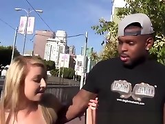 Blonde gulps big dick cum