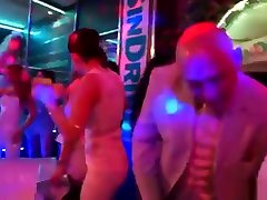 Sexy slags suck cocks at a party