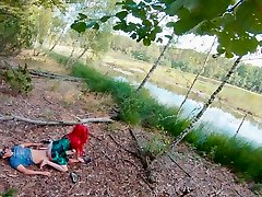 Poison Ivy Batman Kiss and Rides his Cock to Creampie on a german pick Lake