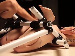 electric latex slut being hogtied and humiliated