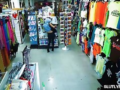 Latina Vanna caught masturbating in a store and was detained to punish